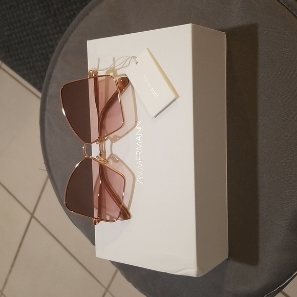 ?ZIMMERMANN? Empire Butterfly Sunglasses ~ Rose Gold Brown Gradient NWT main image 7